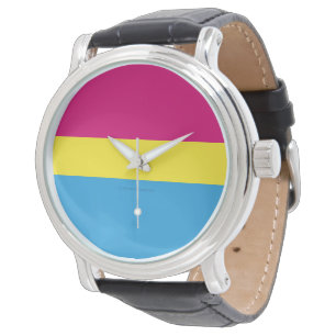 Montre SlipperyJoe pansexuel drapeau de la fierté rose am