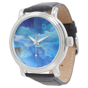 Montre SlipperyJoe's abstrait nuage artwork coloré surr