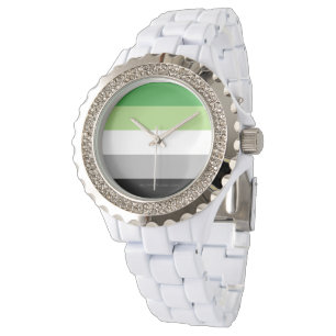 Montre SlipperyJoe's Aromantic Pride Drapeau gay cadeaux