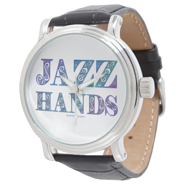 Montre SlipperyJoe's artistique Jazz Hands couleurs vives (Incliné)