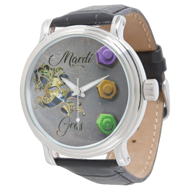 Montre SlipperyJoe's Mardi Gras célébration ve décorative (Incliné)