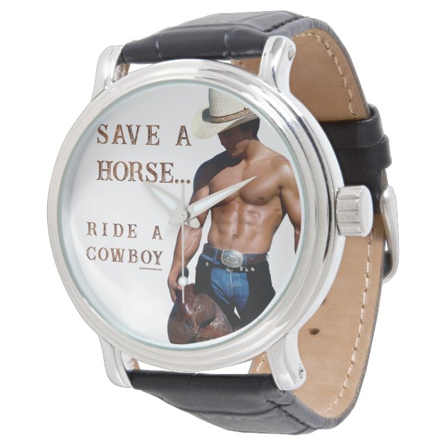 Montre SlipperyJoe's save horse ride paille cowboy casque (Incliné)