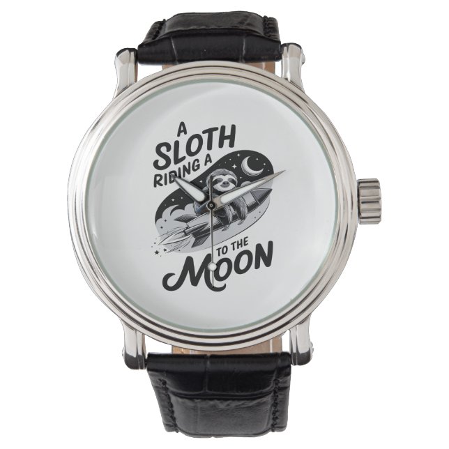 Montre Sloth Riding a Rocket to the Moon (devant)