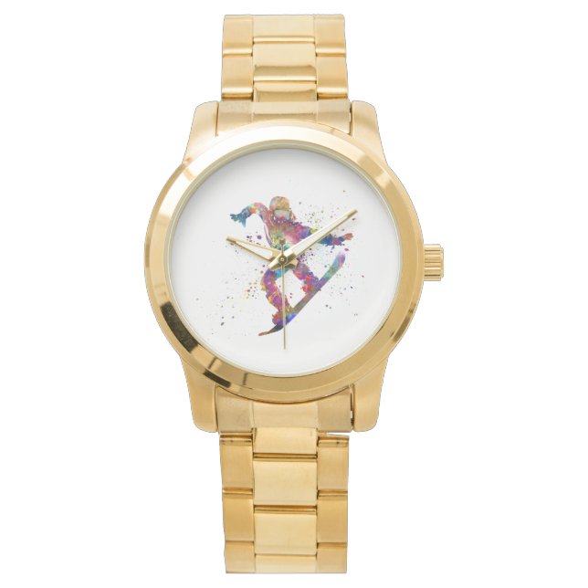 Montre Snowboard in watercolor (devant)