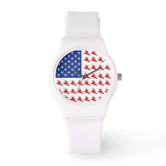 Montre Snowboardeur patriotique (Recto)