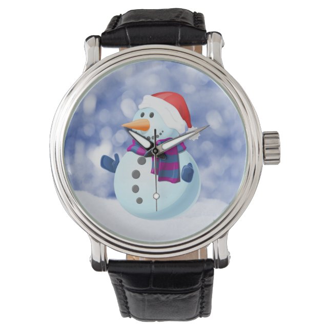 Montre Snowman hiver Joyeux Noël neige (devant)