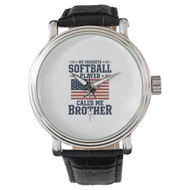 Montre Softball Brother Patriotic Vintage Engraving Shirt (devant)