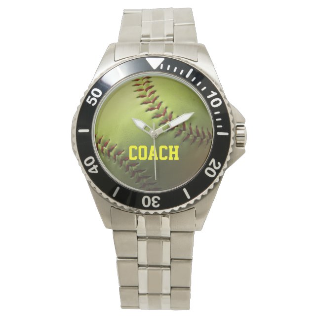 Montre Softball jaune (devant)