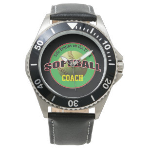 Montre Softball Life on the Field avec nom Texte