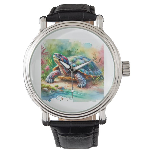 Montre Softshell Turtle 221024AREF149 - Watercolor (devant)