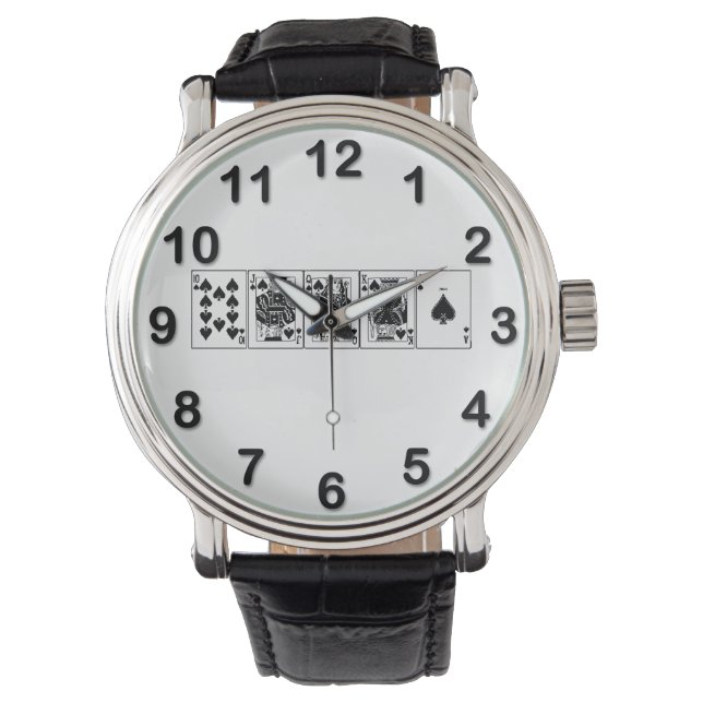 Montre Soirée de Poker au Casino Quinte Flush Royale Piqu (devant)