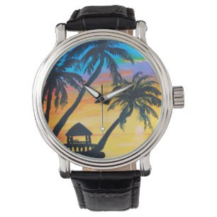 Montre soleil couchant tropical
