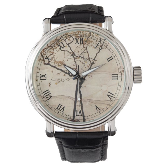 Montre Soleil d'automne et arbres par Egon Schiele, Art V (devant)