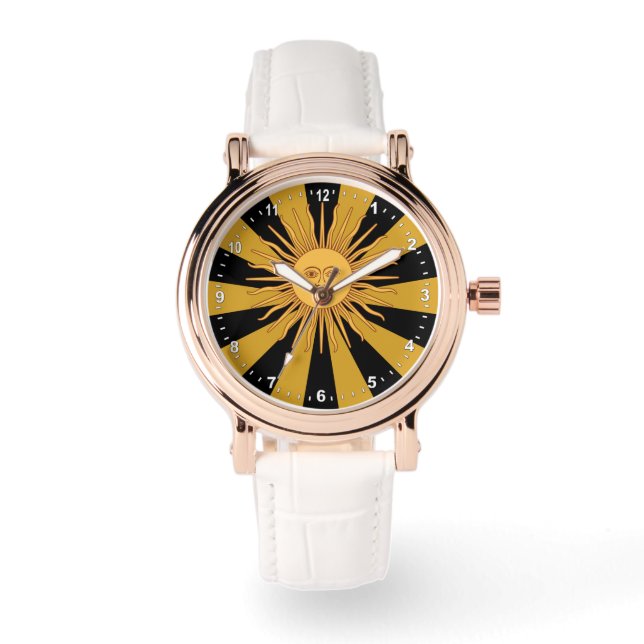 Montre Soleil d'or d'Argentine, Sol de Mayo / mode (Recto)