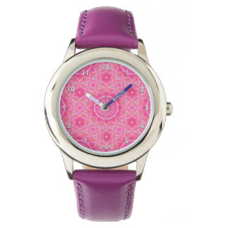 Montre Soleil rose et étoiles bébé en mosaïque motif papi