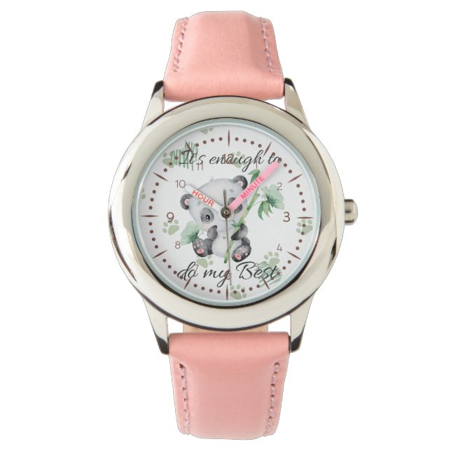 Montre Son nombre suffisant | Affirmations Cutes | Panda (devant)