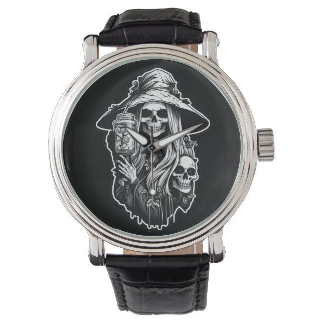 Montre Sorcière avec lanterne Halloween (devant)