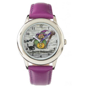 Montre Sorcière , Chat , Chat et Citrouille , Joyeux Hal