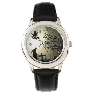 Montre Sorcière de Halloween et chien d'hurlement