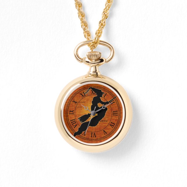 Montre Sorcière noire - Halloween orange (Recto)