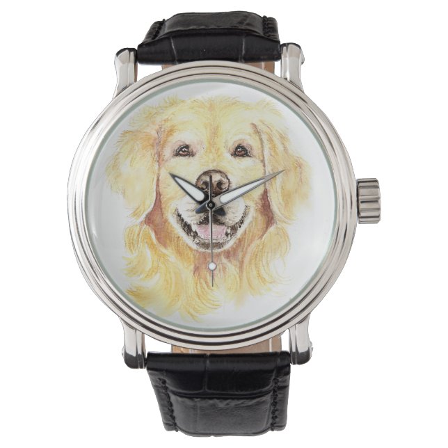 Montre Souriant joyeux Golden Retriever chien animal anim (devant)