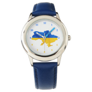Montre Soutenez l'Ukraine Regardez la carte du drapeau uk