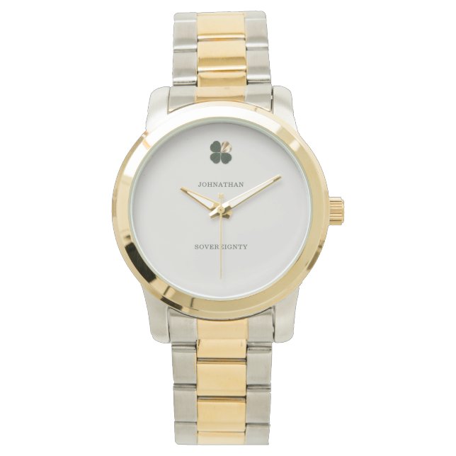 Montre Sovereigny Gold Clover Luxe Mens Power Watch (devant)