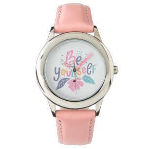 Montre Soyez vous-même   Fleurs Pastel