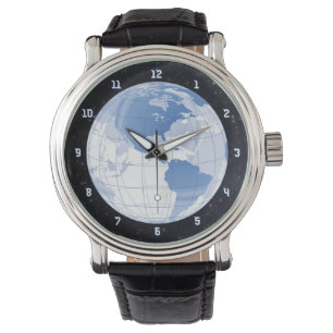 Montre Space Earth Globe avec étoiles