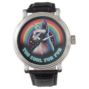 Montre Sphynx Chat Trop Cool Rhinestones 