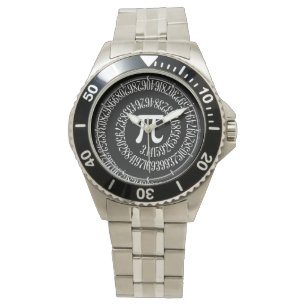 Montre Spiral pour Pi en noir
