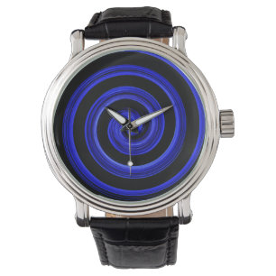 Montre spirale noire et bleue
