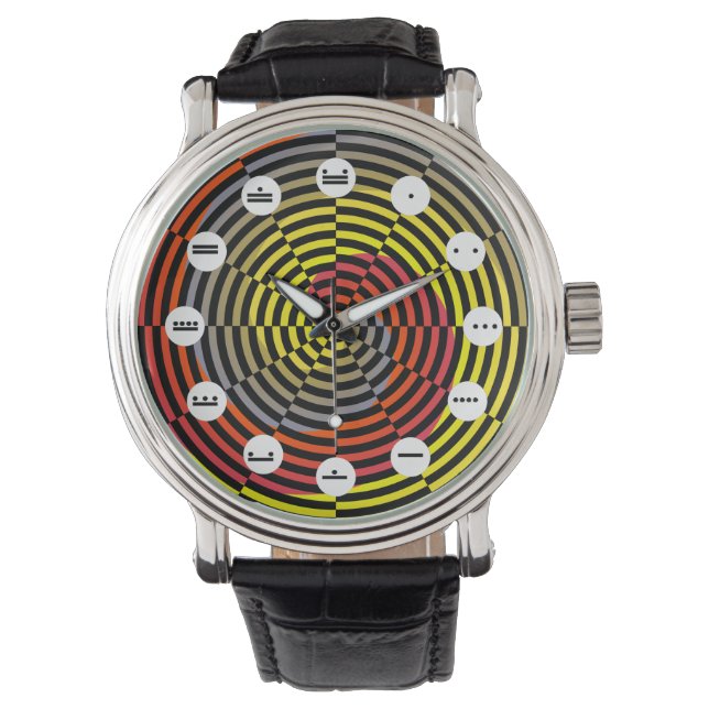 Montre Spirale rouge jaune bleu (Mayan) par Kenneth Yonci (devant)
