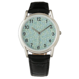 Montre Spirales Vert Bleu