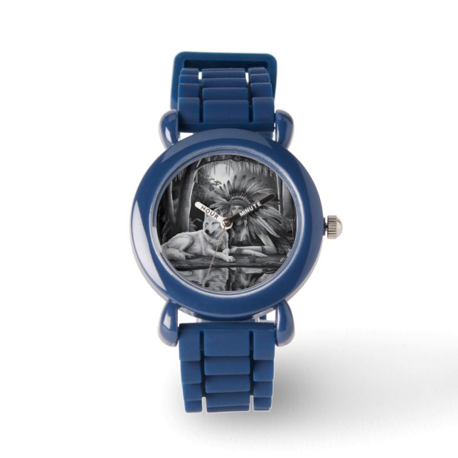 Montre Spirit of the Wild : Femme indienne et Loup (Recto)