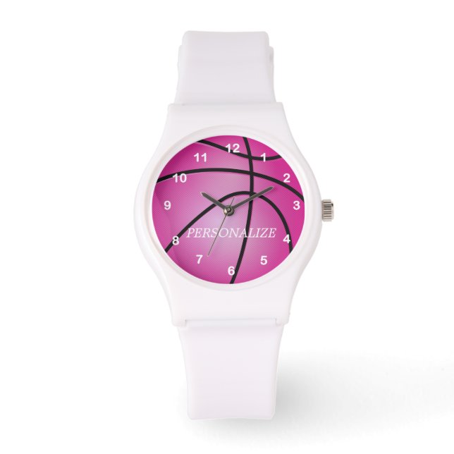 Montre Sport Pink Basket | Nom do-it-yourself (Recto)