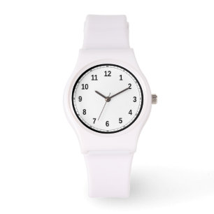 Montre sportive pour femmes, en silicone blanc