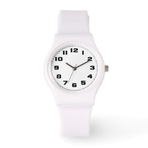 Montre sportive pour femmes, en silicone blanc