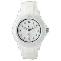 Montre sportive pour femmes, en silicone blanc