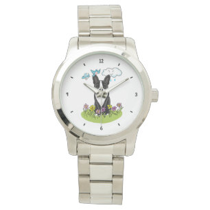 Montre Spring Boston Terrier (noir) Mignonne chien