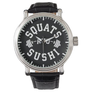 Montre Squats et sushis - Carbs and Leg Day - Funny Gym