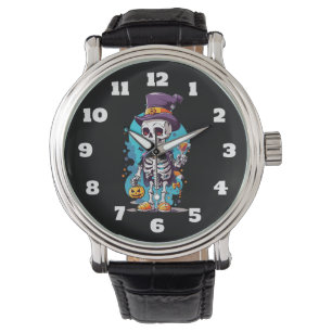 Montre Squelette cool dans un Halloween de chapeau haut d