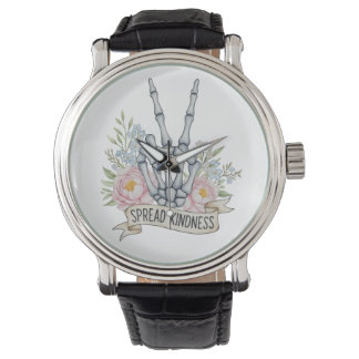 Montre Squelette de signe de paix "Étendez la gentillesse