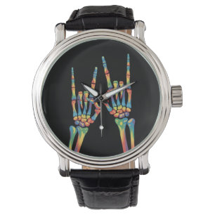 Montre Squelette Main Arc-en-ciel Fierté LGBTQ Gay Lesbie