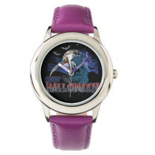 Montre Squelette Mal Dans La Nuit Noire Effrayant Hallowe