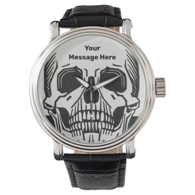Montre Squelette personnalisé Anniversaire fête d'Hallowe (devant)