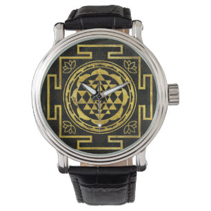 Montre Sri d'or Yantra/Sri Chakra