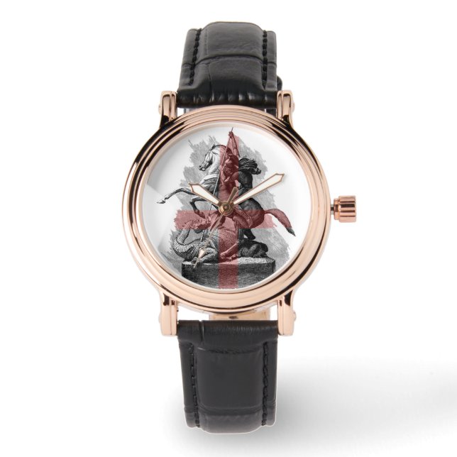 Montre St George Et Le Dragon Avec La Croix D'Angleterre (Recto)
