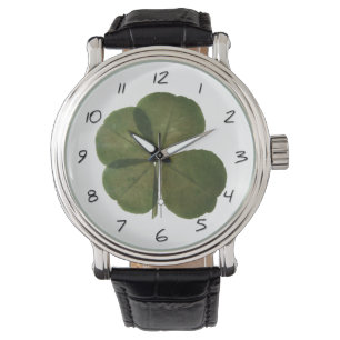 Montre St Patrick Real 4 Leaf Clover Obtenez des nombres
