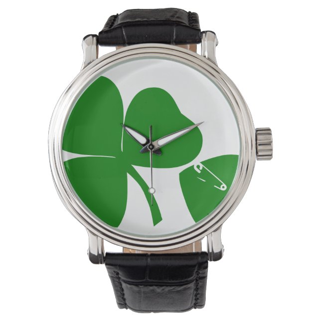 Montre St Patrick's Day - Obtenez de la chance 3+1 = 4 (devant)